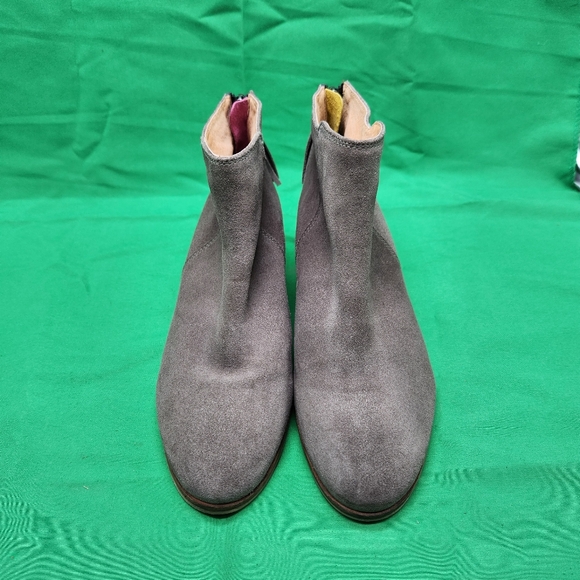 Joules Womens Size 6 Gray Grey Back Zip Tassel Ankle Suede Leather Boots Booties - Picture 2 of 13
